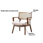 Poltrona Charmy Estofada Em Tecido E Madeira Tauari  Pinhão