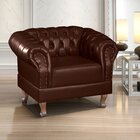 Poltrona Chest Duque Courano 100x82cm Marrom Café