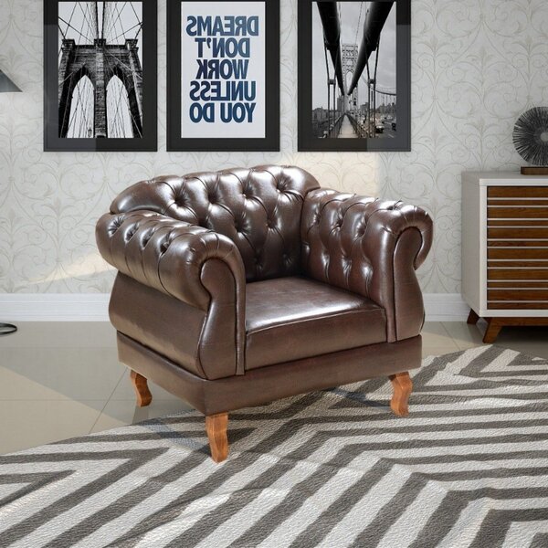 Poltrona Chest Elisabeth Design De Luxo Marrom