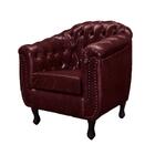 Poltrona Chesterfield Couro Legitimo Bordo