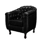 Poltrona Chesterfield Couro Legitimo Preto