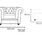 Poltrona Chesterfield De Couro Preto Pigmentado - Mempra
