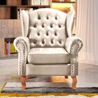 Poltrona Chesterfield Decoração Retrô Vintage Bege