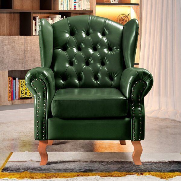 Poltrona Chesterfield Decoração Retrô Vintage Verde