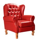 Poltrona Chesterfield Decoração Retrô Vintage Vermelho
