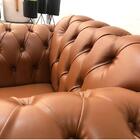 Poltrona Chesterfield Duque Couro Caramelo Capitonê