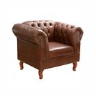 Poltrona Chesterfield Duque Couro Caramelo Capitonê