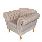 Poltrona Chesterfield Linho Palha - Dominic Decor