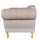 Poltrona Chesterfield Linho Palha - Dominic Decor