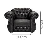Poltrona Chesterfield Merlô Via Encanto Courano Preto