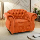 Poltrona Chesterfield Merlô Via Encanto Veludo Cobre