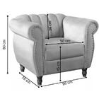 Poltrona Chesterfield Realeza Vintage Retrô Veludo Capuccino