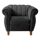 Poltrona Chesterfield Realeza Vintage Retrô Veludo Preto