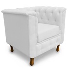 Poltrona Chesterfield Retro Capitonê Suede Branco - Meu Lar D