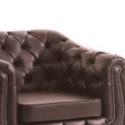 Poltrona Chesterfield Velo Suede Marrom 82x79cm
