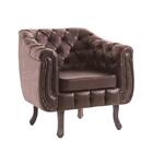 Poltrona Chesterfield Velo Suede Marrom 82x79cm