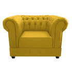 Poltrona Chesterfield Veludo Amarelo