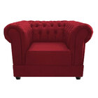 Poltrona Chesterfield Veludo Vermelho