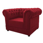 Poltrona Chesterfield Veludo Vermelho