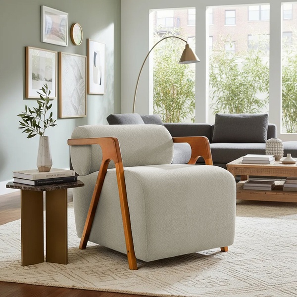 Poltrona Chloe Decorativa Orgânica Bouclé Premium de Luxo par