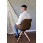 Poltrona Cíntia Giratória   Marrom Claro