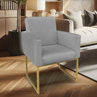 Poltrona Clarice Veludo Base Metálica Industrial Dourado - Pa