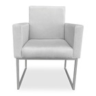 Poltrona Clarice Veludo Base Metálica Industrial Prata - Pall