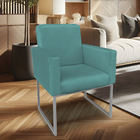 Poltrona Clarice Veludo Base Metálica Industrial Prata - Pall