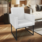 Poltrona Clarice Veludo Base Metálica Industrial Preto - Pall