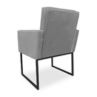 Poltrona Clarice Veludo Grafite Base Metálica Industrial Pret