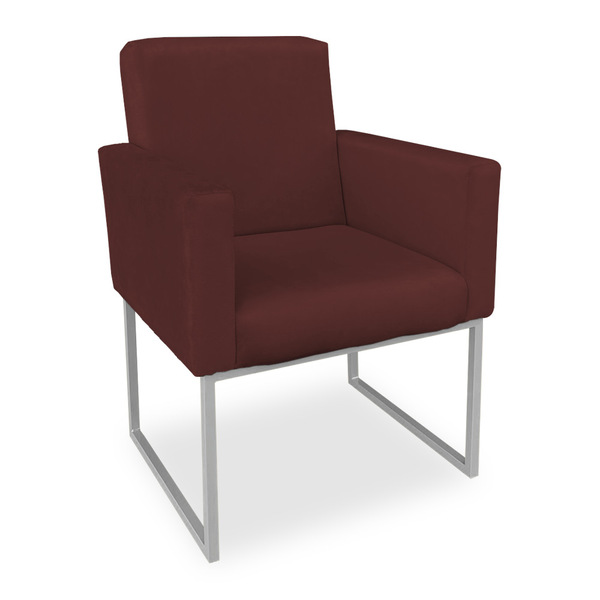 Poltrona Clarice Veludo Marsala Base Metálica Industrial Prat