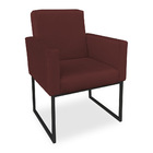 Poltrona Clarice Veludo Marsala Base Metálica Industrial Pret