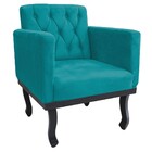 Poltrona Classic Pés Luís Xv Suede Azul Turquesa - Amarena Mó