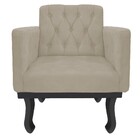 Poltrona Classic Pés Luís Xv Suede Bege - Amarena Móveis