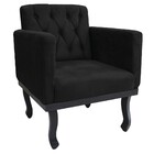 Poltrona Classic Pés Luís Xv Suede Preto - Amarena Móveis