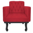 Poltrona Classic Pés Luís Xv Suede Vermelho - Amarena Móveis