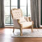 Poltrona Clássica Decorativa Imperador Dourado Envelhecido E