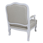 Poltrona Clássica King Entalhada Capitonê Branco Provençal E