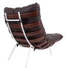 Poltrona Clássica Para Sala Quarto Atz Costela Com Puff Couro