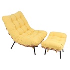 Poltrona Clássica Para Sala Quarto Atz Costela Com Puff Sarja