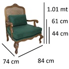 Poltrona Clássica Vivian Com Telinha Verniz Imbuia E Veludo V