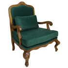 Poltrona Clássica Vivian Verniz Imbuia E Veludo Verde