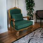 Poltrona Clássica Vivian Verniz Imbuia E Veludo Verde