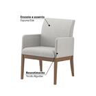 Poltrona Cláudia Estofada Com Tecido Algodão -nogueira/cinza