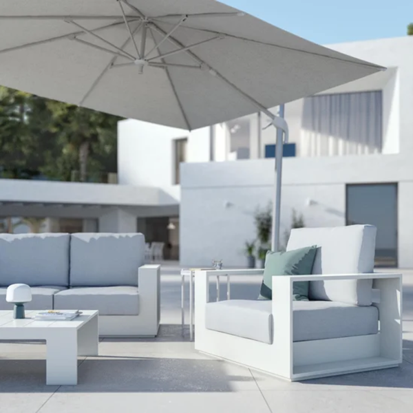 Poltrona com Braço 54x100cm Alumínio Branco Lagun Naterial