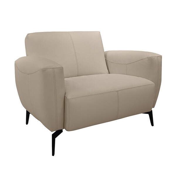 Poltrona Com Braço Couro Legítimo Safira Toro Bianco Leather