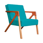 Poltrona Com Braço De Madeira Zoe Estilo Moderno Suede Escolh