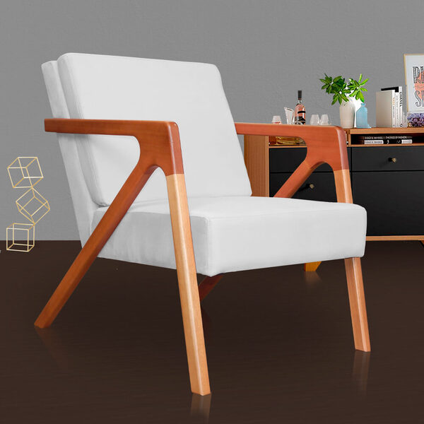 Poltrona Com Braço De Madeira Zoe Estilo Moderno Suede Escolh