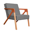 Poltrona Com Braço De Madeira Zoe Estilo Moderno Suede Escolh