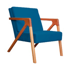 Poltrona Com Braço De Madeira Zoe Estilo Moderno Suede Escolh